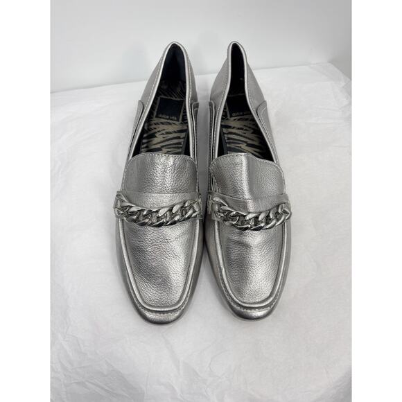 Dolce Vita Metallic Silver Chain Loafer Shoe Sz 9 - Picture 3 of 9